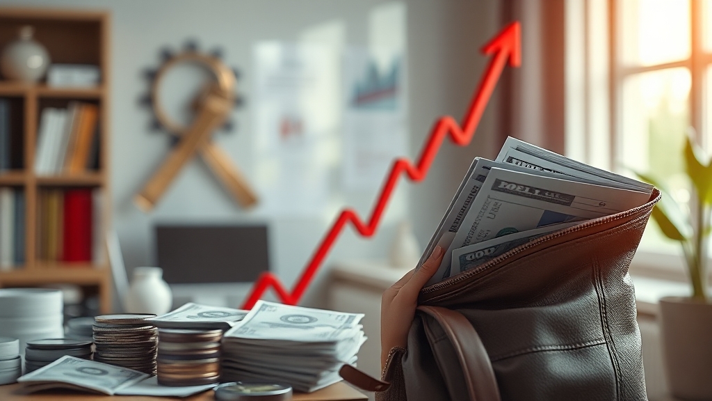 가계 부채 증가 추세 (realistic 스타일)