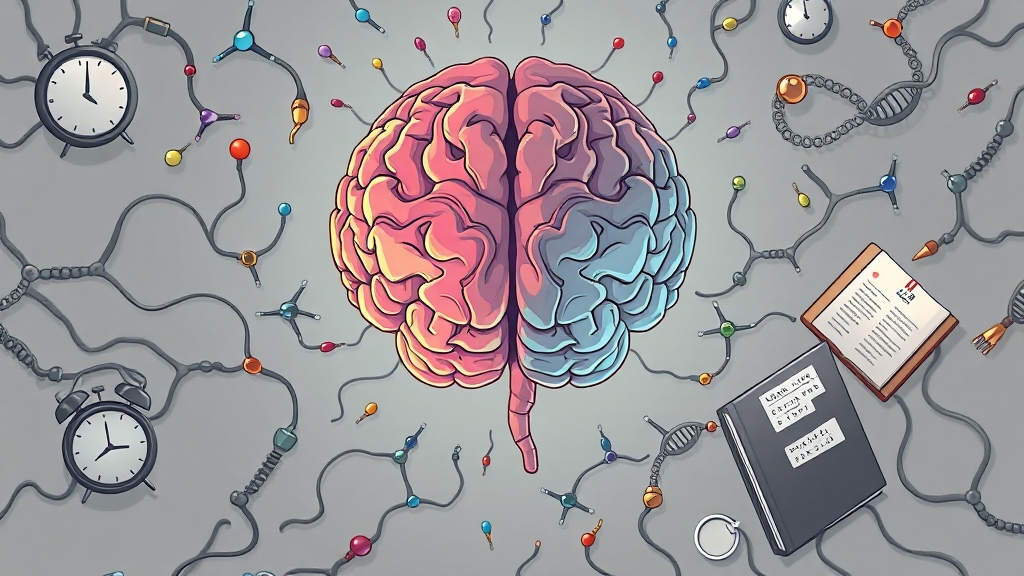 원인과 유전적 요인 (cartoon 스타일)