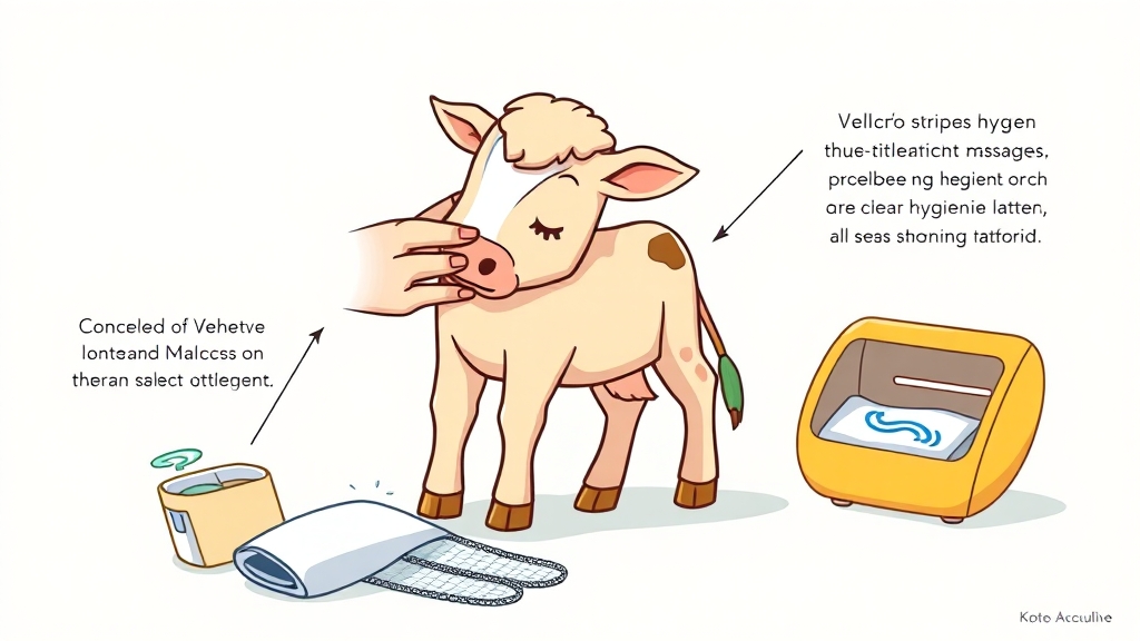 종아리 마사지기 위생 관리 (cartoon 스타일)