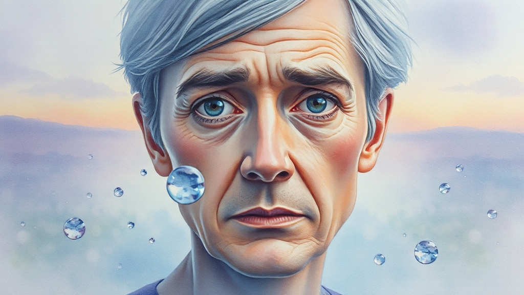 비문증 원인 (watercolor 스타일)