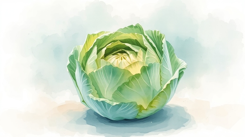 양배추 비타민U의 위 건강 효능과 올바른 섭취법 총정리(2025최신) 4 위염, 위궤양 완화에 탁월 (watercolor 스타일)