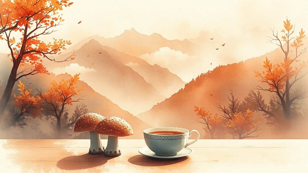 능이버섯 효능 (watercolor 스타일)