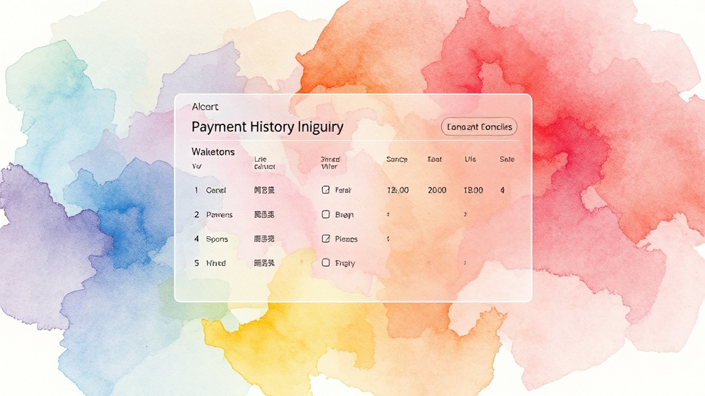 납부 내역 조회 및 영수증 발급 (watercolor 스타일)