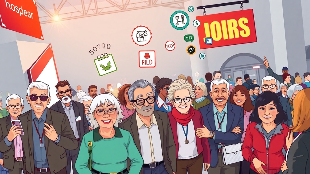 5070 일자리 지원 정책 분석 (cartoon 스타일)