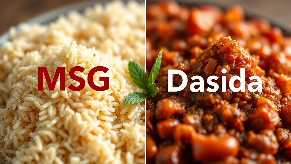 미원과 다시다, 무엇이 다를까? 핵심 차이점 비교 (realistic 스타일)