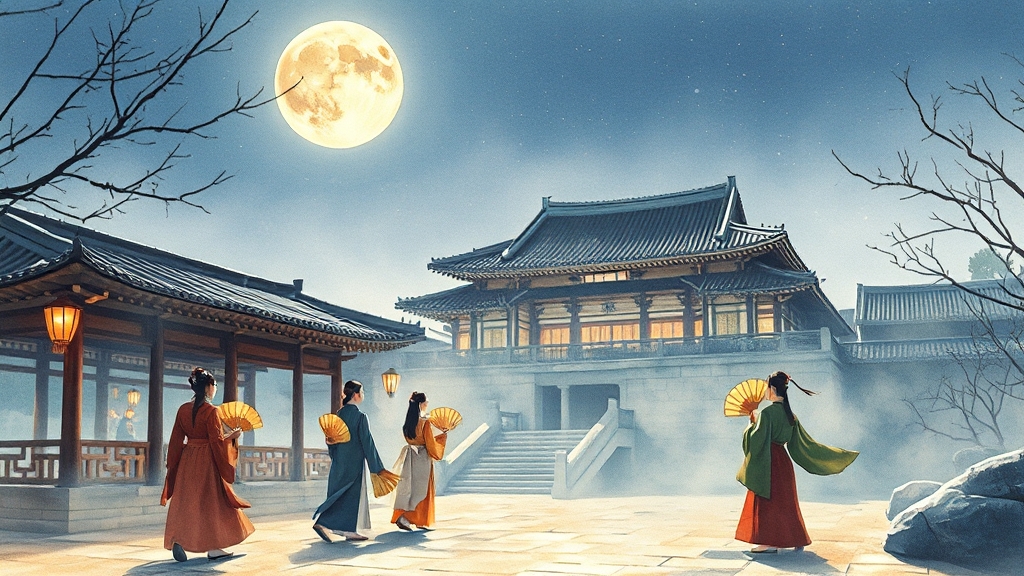 창덕궁 달빛기행, 어떤 프로그램인가요? (watercolor 스타일)