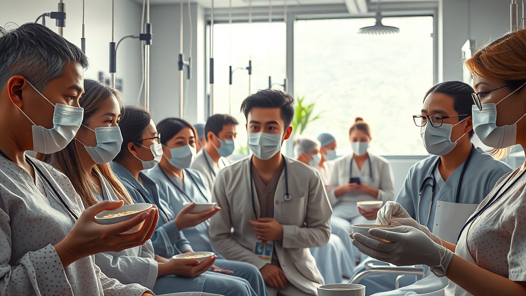 노로바이러스 감염 시 대처법 (realistic 스타일)