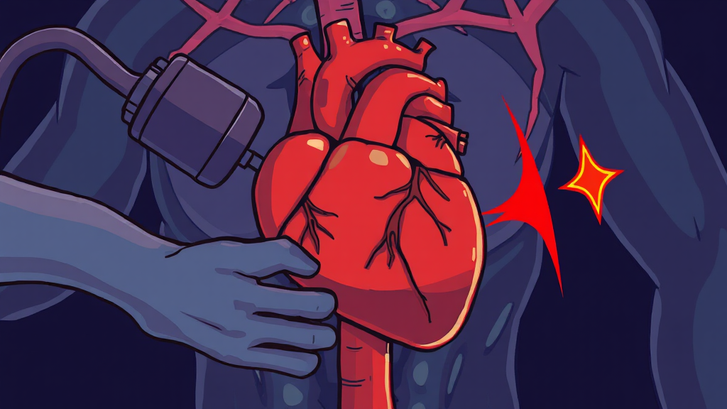 심부전 주요 원인 (cartoon 스타일)