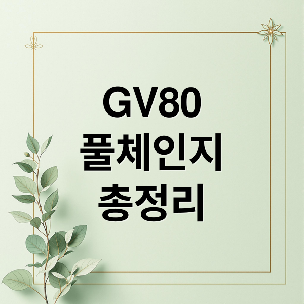 GV80
풀체인지
총정리 (GV80 풀체인지 예상 변화)