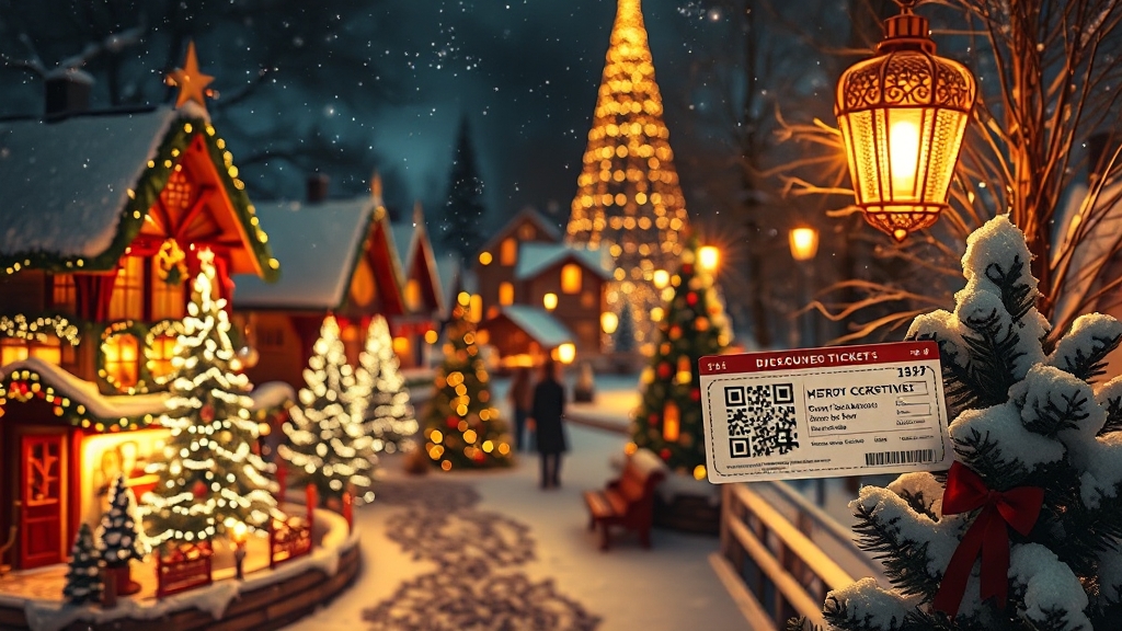 크리스마스 빌리지 운영 및 예약 정보 (realistic 스타일)