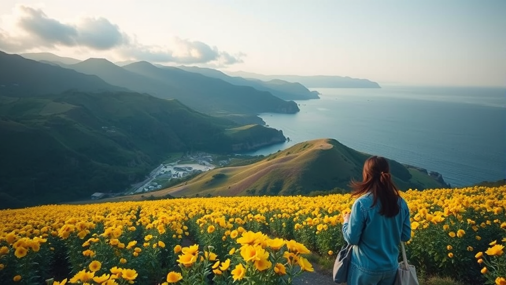용머리해안과 함께 즐기는 산방산 여행 코스 (realistic 스타일)