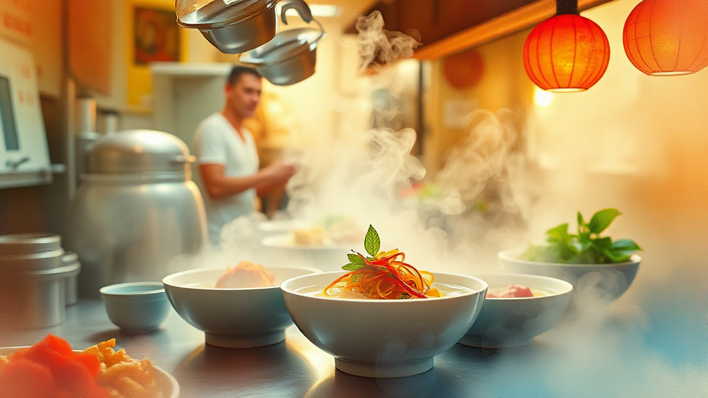 쌀국수 코너 상세 분석 (watercolor 스타일)