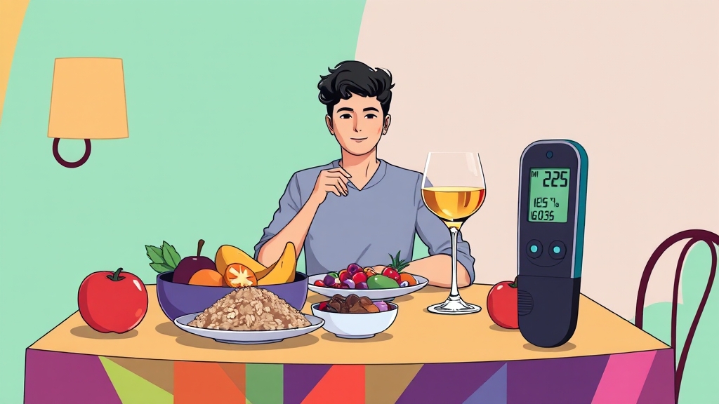 저혈당 예방을 위한 생활 습관과 식이 관리 (illustration 스타일)