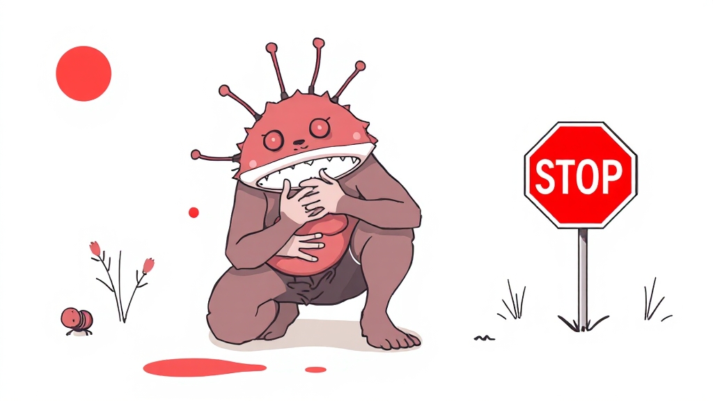 부작용 및 주의사항 (illustration 스타일)