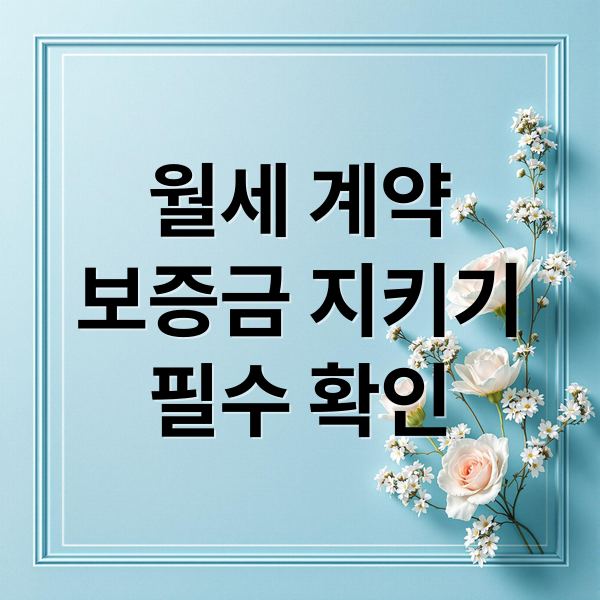 월세 계약
보증금 지키기
필수 확인 (월세 계약 주의사항 총정리)