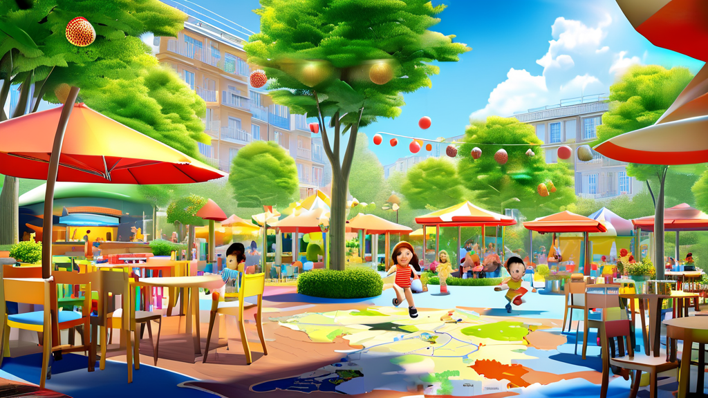 서울형 키즈카페, 어디에 있을까? 지역별 위치 확인 (realistic 스타일)