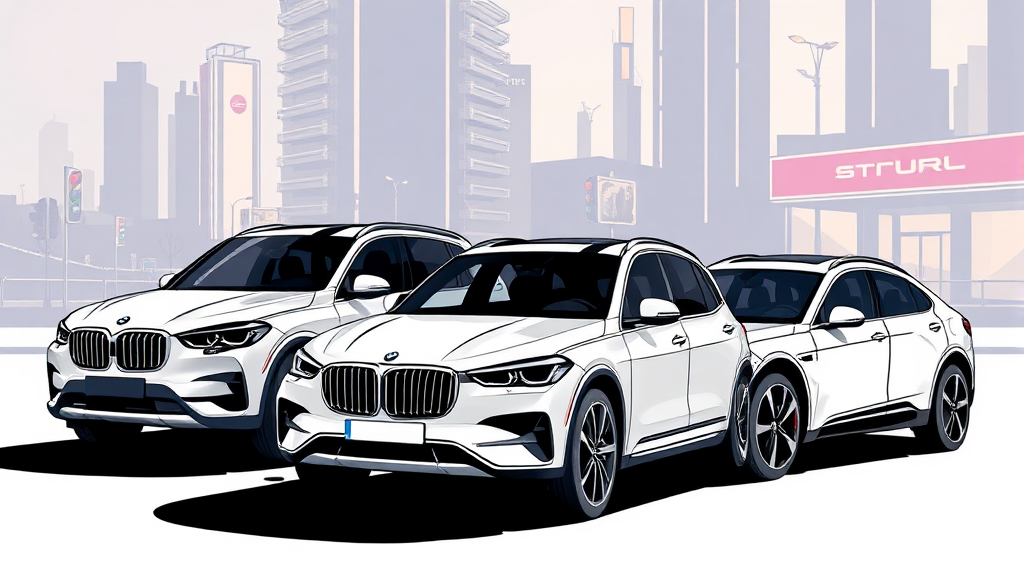 iX3 경쟁 모델 비교 분석 (illustration 스타일)