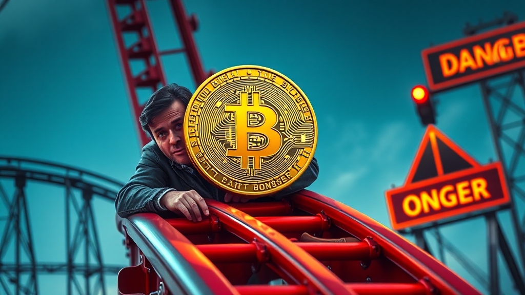 비트코인 투자 시 위험 요소 (realistic 스타일)