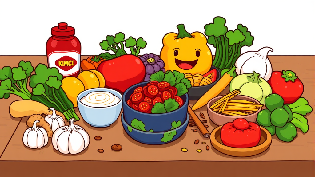 면역력 쑥! 식단 구성 (cartoon 스타일)