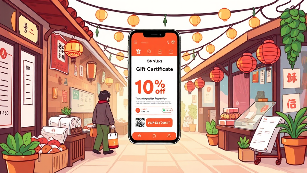 상품권 구매 및 사용법 (cartoon 스타일)