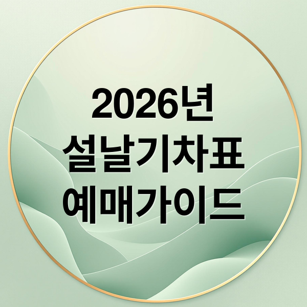 2026년
설날기차표
예매가이드 (설날 기차예매)
