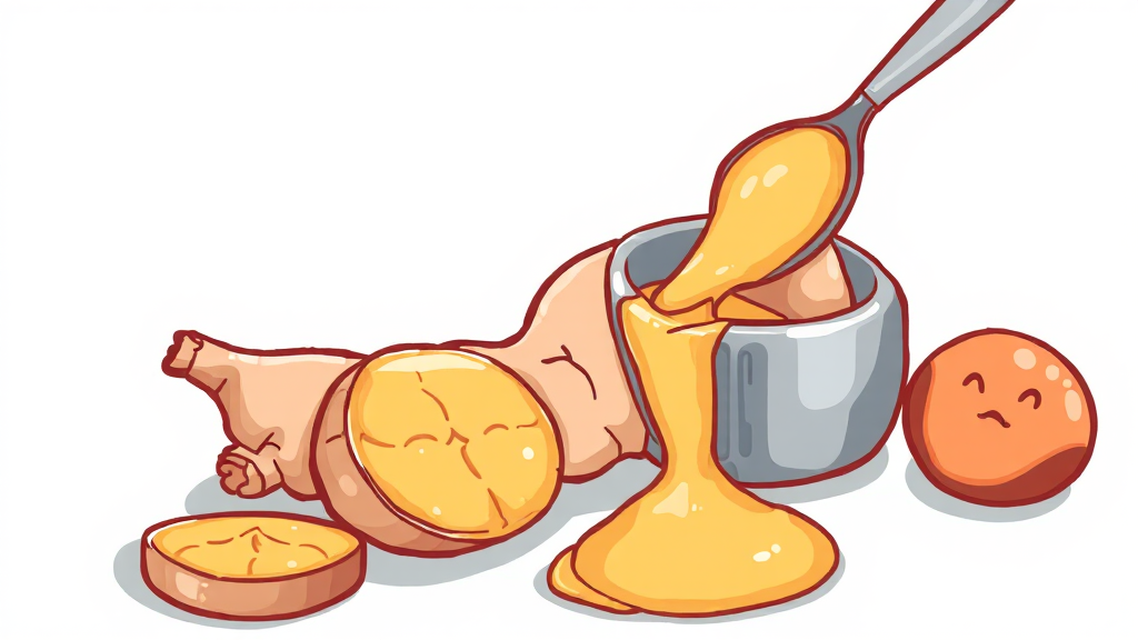 생강 손질 및 즙 내는 방법 (cartoon 스타일)