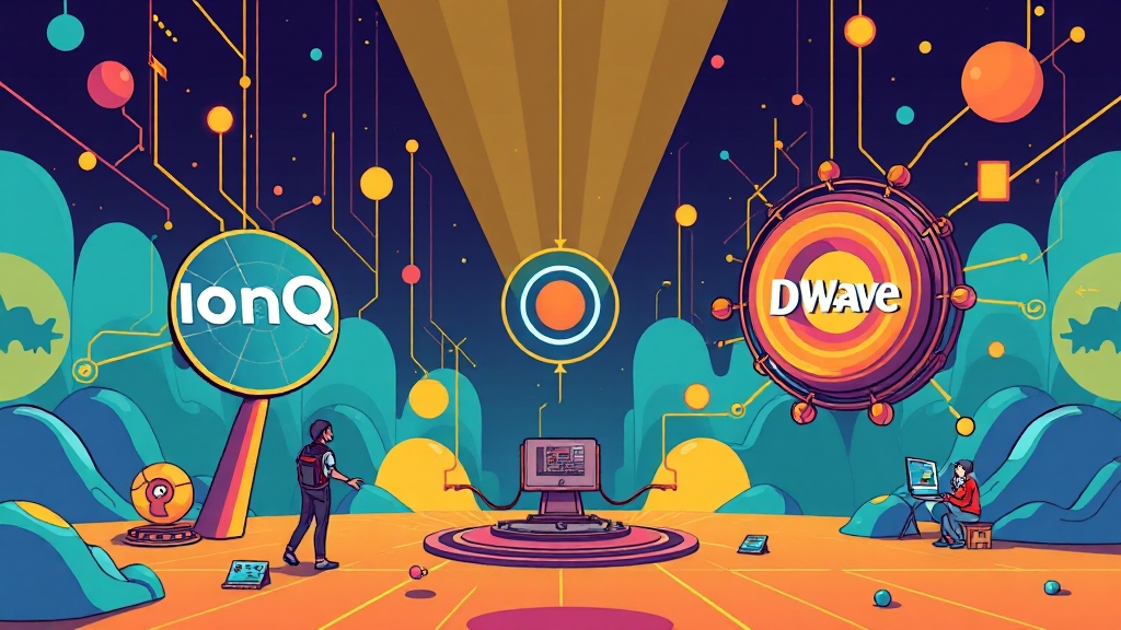 주요 양자컴퓨터 기업 분석 (cartoon 스타일)