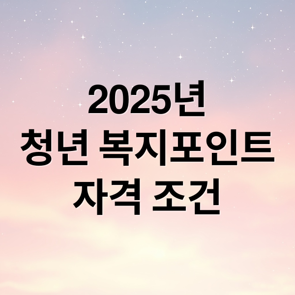 2025년
청년 복지포인트
자격 조건 (청년 복지포인트 선발기준 사용처 지급액)