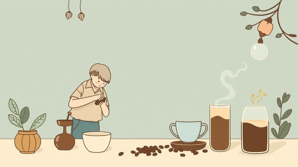커피 체험 프로그램 (illustration 스타일)