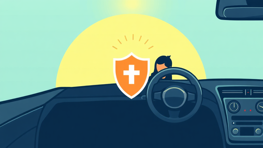 운전자보험 가입 시 고려사항 (illustration 스타일)