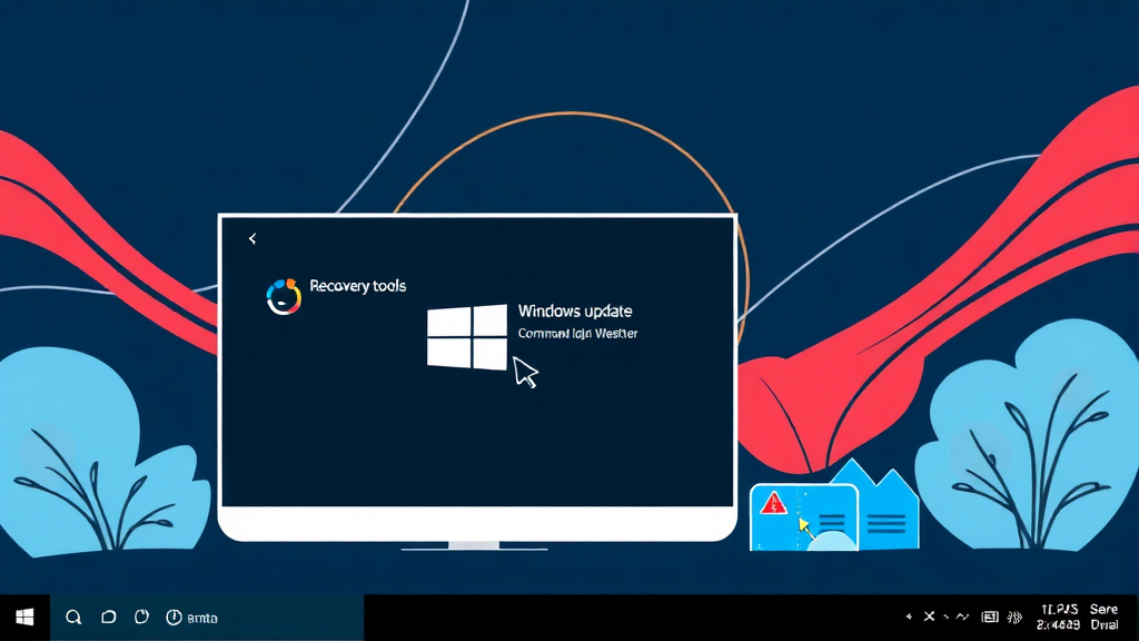 안전 모드에서 KB5077181 문제 해결하기 (illustration 스타일)