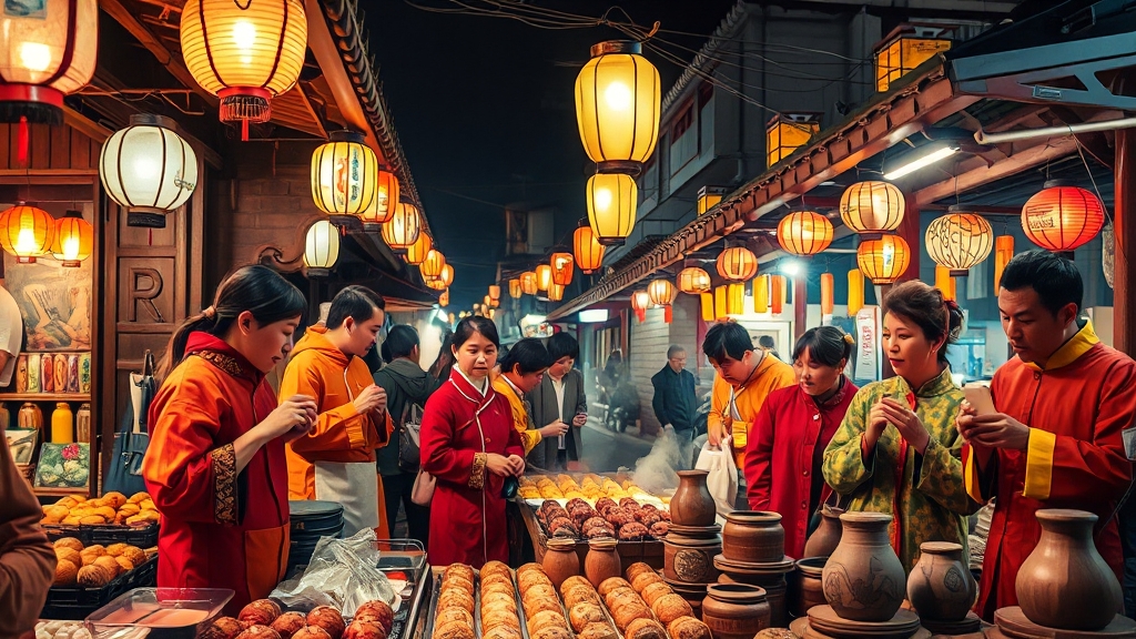 남부시장, 맛있는 이야기가 가득 (realistic 스타일)