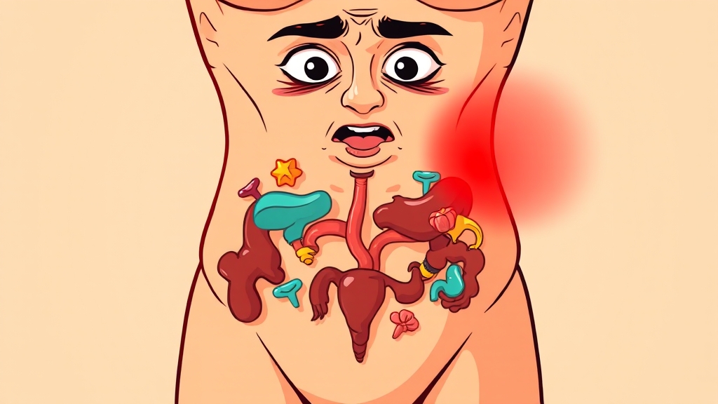 아랫배 통증, 왜 생길까? (cartoon 스타일)