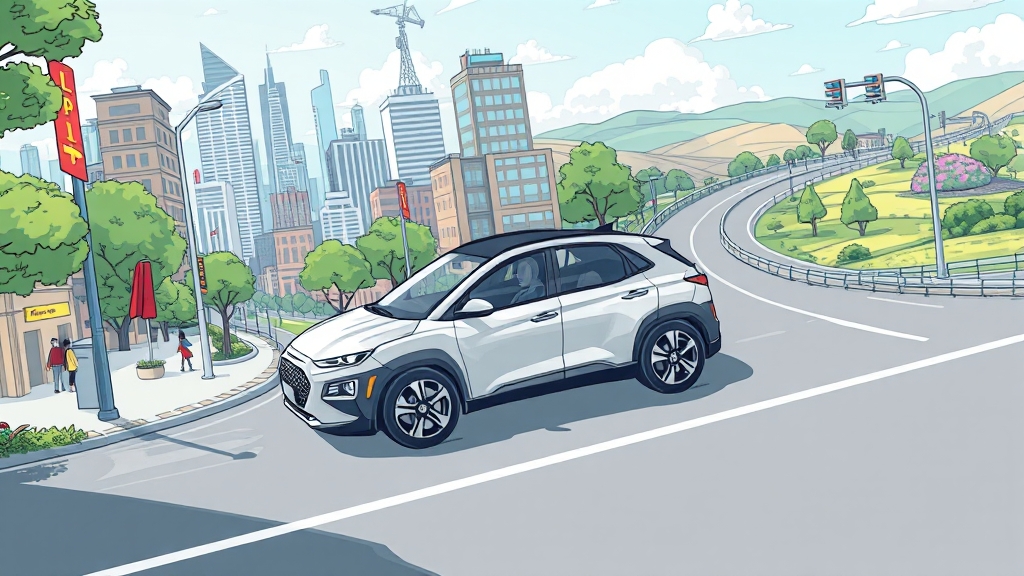 코나 하이브리드, 연비는 얼마? (cartoon 스타일)