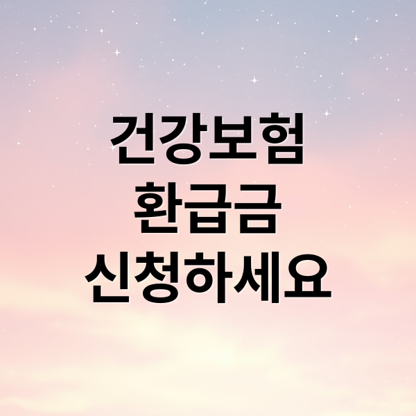 건강보험
환급금
신청하세요 (건강보험 환급금 조회 및 신청 방법)