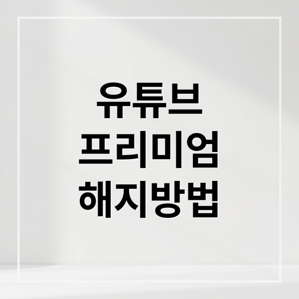 유튜브
프리미엄
해지방법 (유튜브 프리미엄 자동결제 해지)