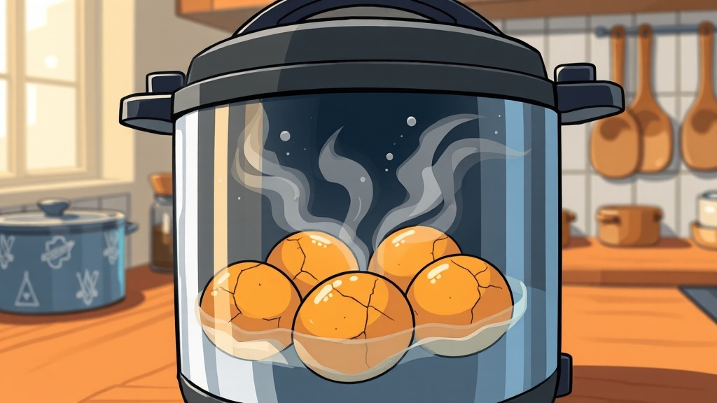 압력밥솥 조리 레시피 (cartoon 스타일)