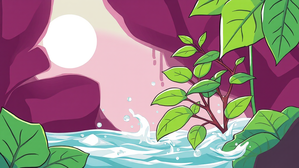 삼백초추출물의 다양한 효능 (cartoon 스타일)