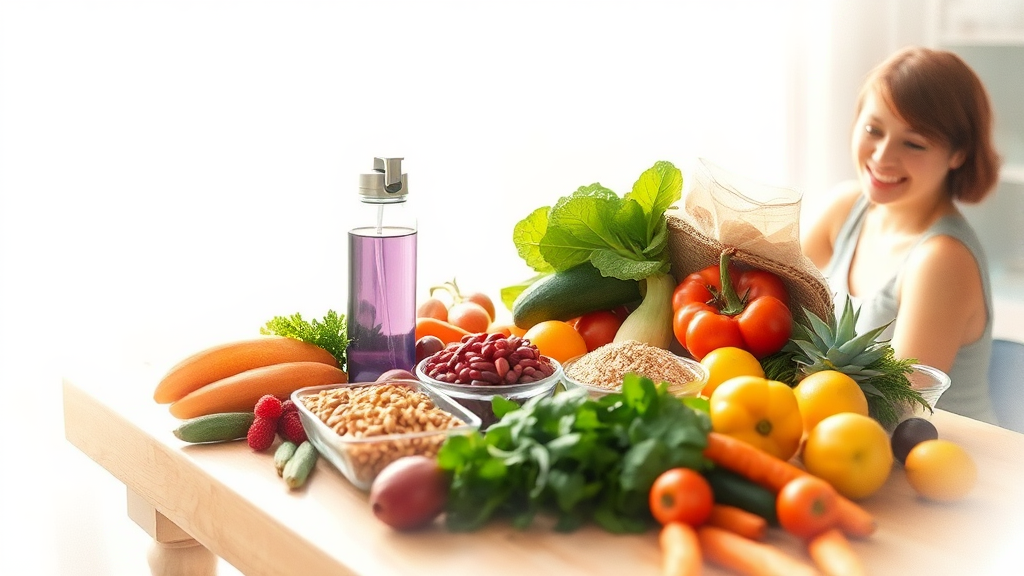 균형 잡힌 식단과 생활 습관 만들기 (watercolor 스타일)