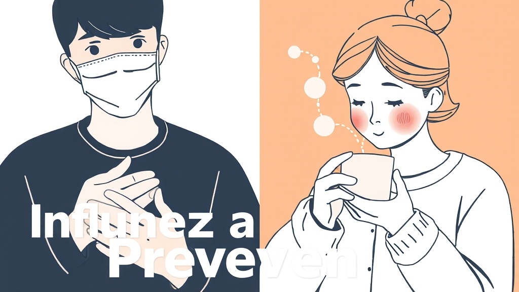 A형 독감 예방 및 관리 팁 (illustration 스타일)