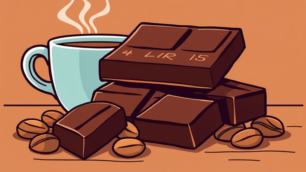 다크초콜릿, 얼마나 먹어야 할까? 적정 섭취량과 건강하게 즐기는 법 (cartoon 스타일)