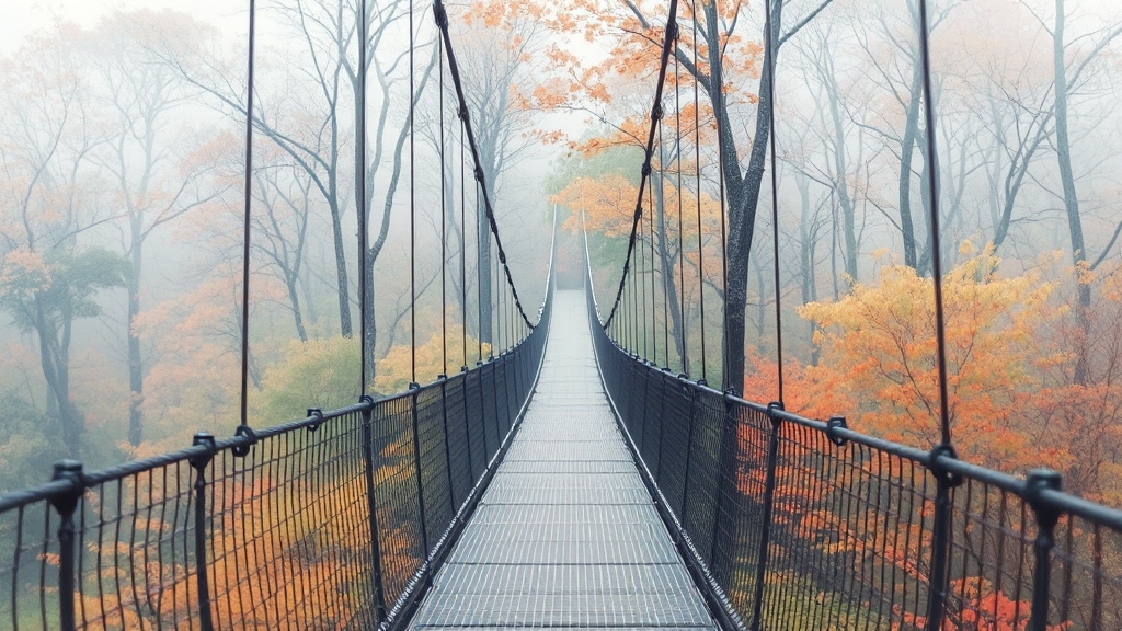 출렁다리 주변 관광 코스 (watercolor 스타일)