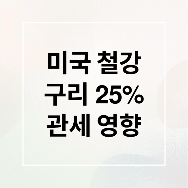 미국 철강·구리 25% 관세, 한국 기업 영향과 대응 전략 2 미국 철강
구리 25%
관세 영향 (파생 상품관세 25% 철강 구리)