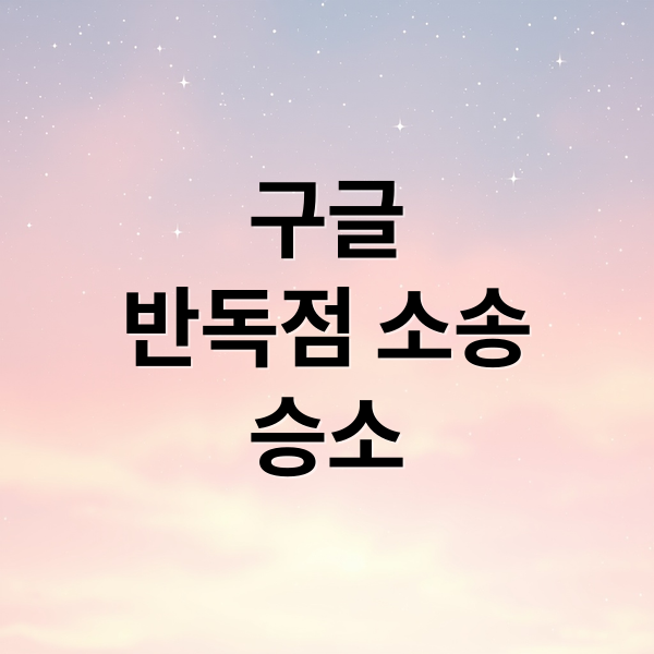 구글
반독점 소송
승소 (구글 주가 8% 상승)