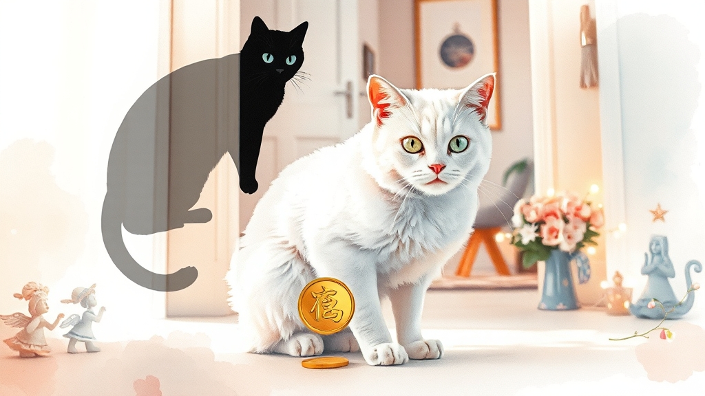 고양이 꿈, 긍정 vs 부정 신호? (watercolor 스타일)