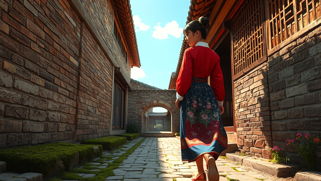 드라마 명장면, 한옥마을에서 만나다 (realistic 스타일)