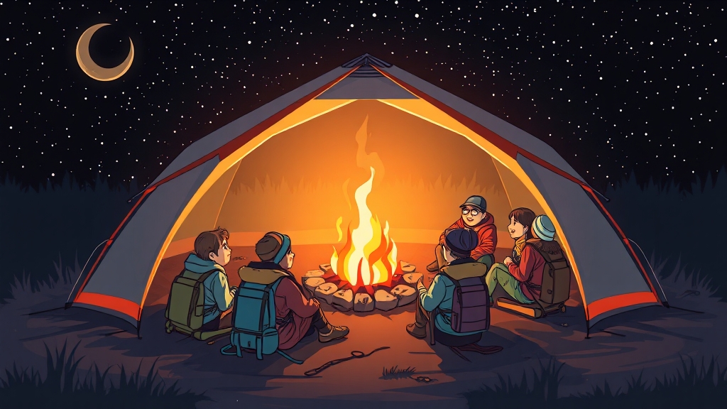 캠핑 트렌드 & 에어텐트 시장 (cartoon 스타일)