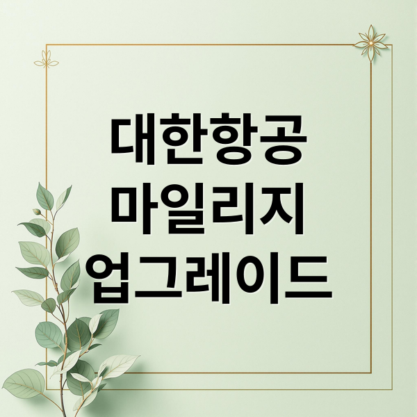 대한항공
마일리지
업그레이드 (대한항공 마일리지 비즈니스 업그레이드)
