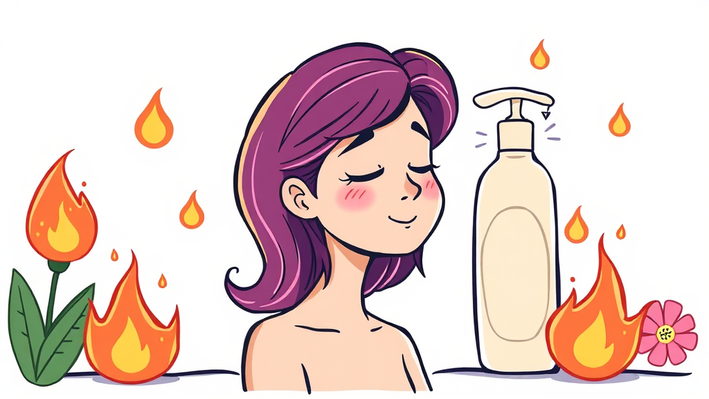 피부과 치료와 바디로션 병행 (cartoon 스타일)