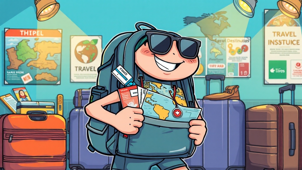 안전하고 즐거운 여행을 위한 주의사항 (cartoon 스타일)